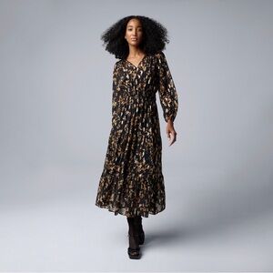 Simply Vera Wang V-neck Tiered Maxidress